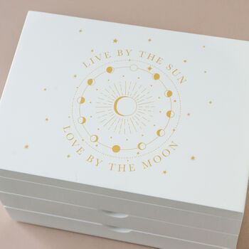 Live By The Sun, Love By The Moon White Jewellery Box, 3 of 4