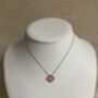 Pink Double Sided Clover Silver Necklace, thumbnail 1 of 6