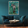 Zebra Wearing Shoes In The Tropical Jungle Art Print, thumbnail 2 of 3