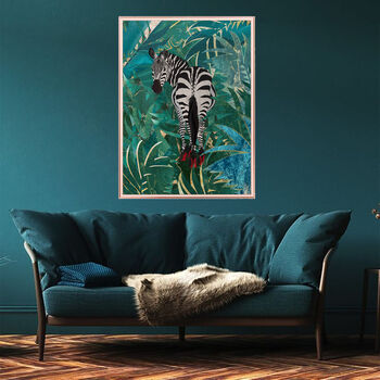 Zebra Wearing Shoes In The Tropical Jungle Art Print, 2 of 3