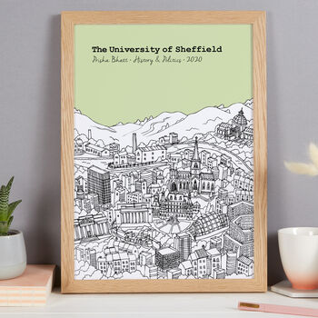 Personalised Sheffield Graduation Gift Print, 6 of 9