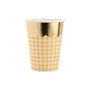 Gingham Party Cups With Gold Scallop Pack Of Eight, thumbnail 4 of 5