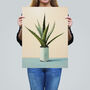 Aloe Aloe Vera Green Plant Lover Simple Wall Art Print, thumbnail 2 of 6