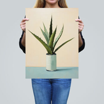 Aloe Aloe Vera Green Plant Lover Simple Wall Art Print, 2 of 6