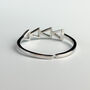 Sterling Silver Triangle Detail Adjustable Ring, thumbnail 3 of 5