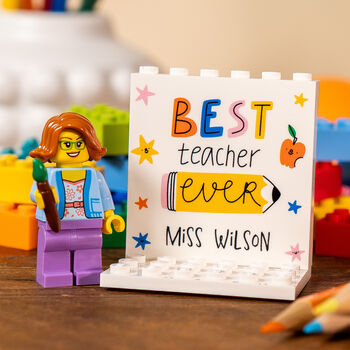 Best Teacher Ever Personalised Lego® Brick Gift, End Of Term Gift For Teacher, Sentimental Gift For Teaching Assistant, 2 of 12