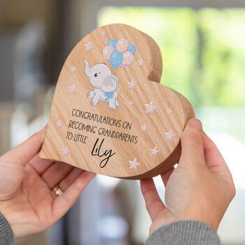 Personalised Oak Heart Congratulations On Becoming Grandparents Gift, 4 of 4