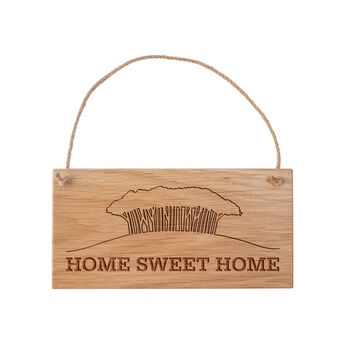 Rectangular Oak Hanging Sign 'Home Sweet Home', 2 of 2