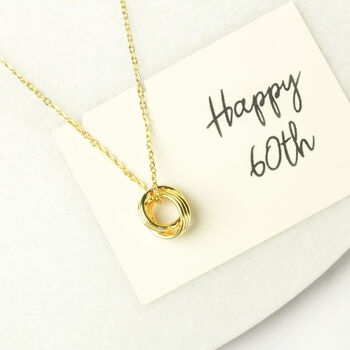 60th Birthday Six Rings Necklace, One For Each Decade, 10 of 12
