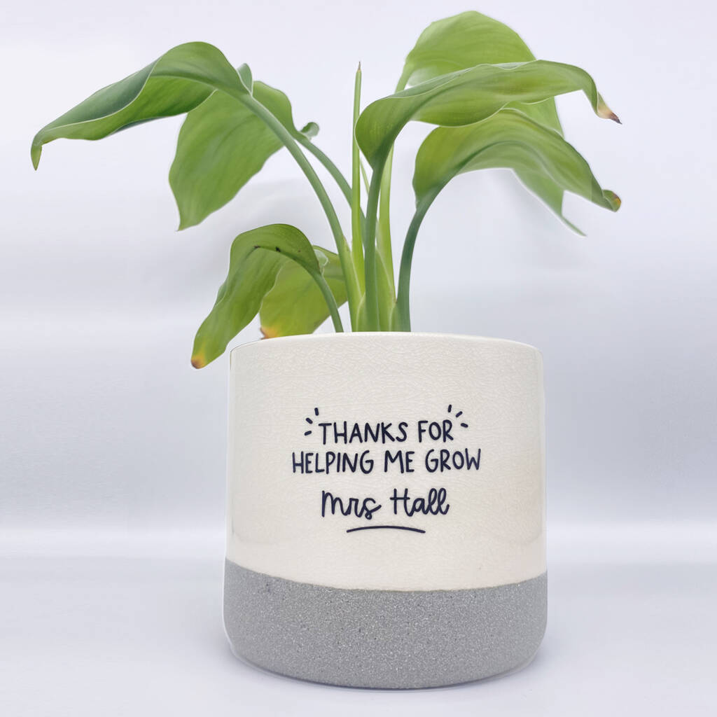 Thank You Teacher Plant Pot Vinyl Sticker, 1 of 2