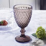 Set Of Four Vintage Embossed Coloured Wine Glasses, thumbnail 3 of 10