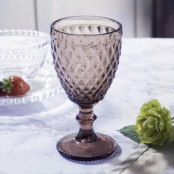 Set Of Four Vintage Embossed Coloured Wine Glasses, 3 of 10
