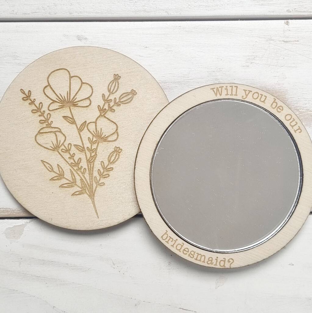 Personalised Wooden Compact Mirror By The Crafty Plank