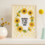 'Sunflower Check' Special Date Print For Couple, thumbnail 2 of 2