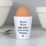 Personalised Easter Message Star Ceramic Egg Cup, thumbnail 2 of 4