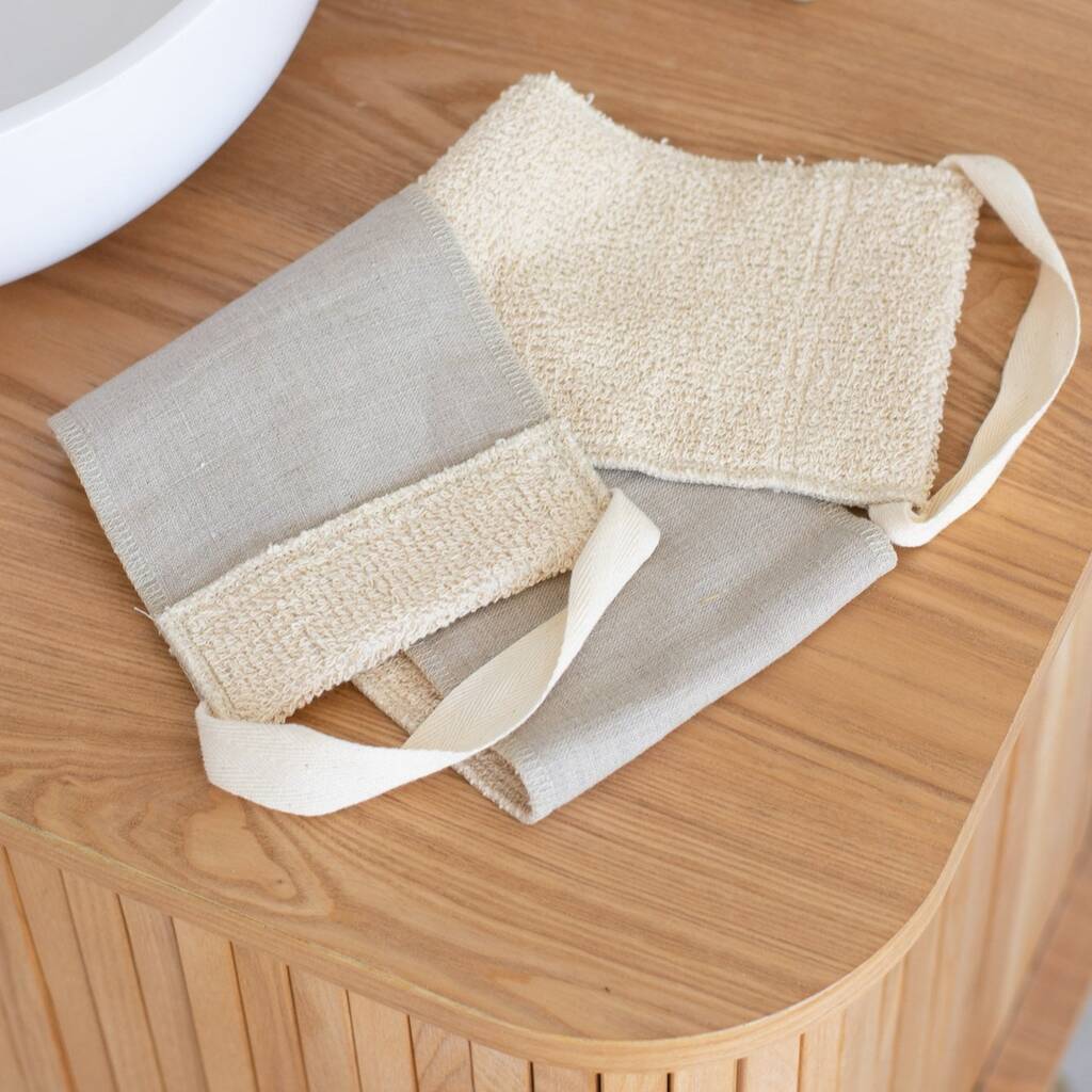 Reusable Linen And Cotton Back Scrubber, 1 of 3