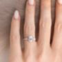 Two Ct Oval Moissanite Three Stone Engagement Ring, thumbnail 4 of 10