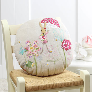 white rabbit cushion