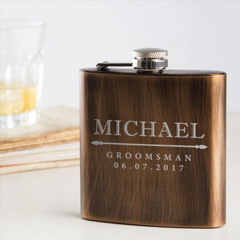 personalised groomsmen hip flask by dust and things ...