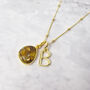 Gold Plated Initial And Citrine Pendant Necklace, thumbnail 1 of 5
