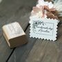 Botanical Style Handmade By Personalised Rubber Stamp, thumbnail 1 of 4