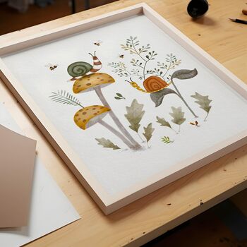 Nature Creatures And Mushrooms Nursery Prints, 2 of 4