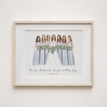 Personalised Bride And Besties Portrait – Hen Party Gift, 8 of 11
