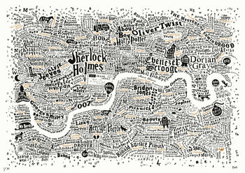 Typographic Map Of Literary London Print, 5 of 9