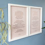 Personalised Couples Metallic Vows Prints Set Of Two, thumbnail 2 of 9