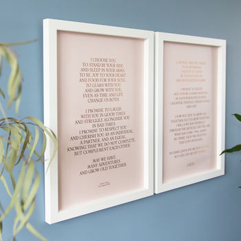 Personalised Couples Metallic Vows Prints Set Of Two, 2 of 9