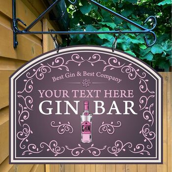 Best Gin Bar Personalised Pub Sign/Bar Sign/Man Cave, 3 of 8