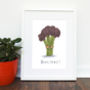 Broccoli Rockstar Vegetable Giclee Print Kitchen Art, thumbnail 2 of 4