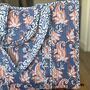 Tote Bag, Beach Bag, Block Print Indian Handbag, Holiday Bag, thumbnail 2 of 11