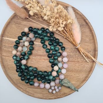 Crystal Mala Necklace With Malachite, 4 of 12