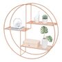 Rose Gold Industrial Metal Round Floating Shelf, thumbnail 3 of 7