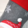 Personalised Grey Felt Santa Stocking, thumbnail 6 of 6
