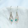 Handmade Turquoise And Pearl Statement Drop Earrings, thumbnail 1 of 7