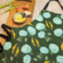 Khaki Green Hydrangea And Snapdragon Kitchen Apron, thumbnail 4 of 6