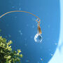 Crystal Drop Plant Hanger With Gold Feather Charm, thumbnail 5 of 8