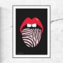 Kiss Me Wild Graphic Lips Art Print, thumbnail 1 of 6