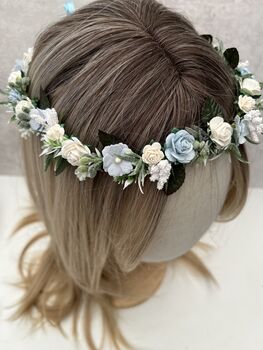 Baby Blue Flower Wedding Crown, 4 of 4