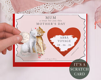 Personalised Mother's Day Cat Gift Scratch Voucher, 3 of 4