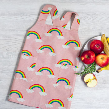 Kids Apron | Toddler Rainbow Crossback Pinafore, 2 of 12