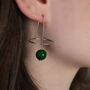 Labyrinth No.One Geometric Earrings With Semi Precious Stone, thumbnail 1 of 9