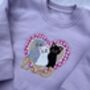 Applique Cats Glitter Personalised Kids Sweater, thumbnail 1 of 4