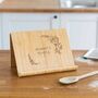 Personalised Bamboo Floral Recipe Book Or Tablet Stand, thumbnail 2 of 4