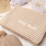 Cosy Mini Stripe Baby Blanket And Bobble Hat Gift Set, thumbnail 2 of 12