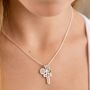 Girl's Personalised Sterling Silver Cross Christening Necklace, thumbnail 3 of 11