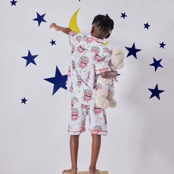 The Pop Corn Boys Pyjama Set With Matching Teddy Bear, 3 of 3