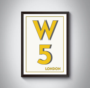 W5 Hammersmith London Postcode Typography Print, 3 of 9